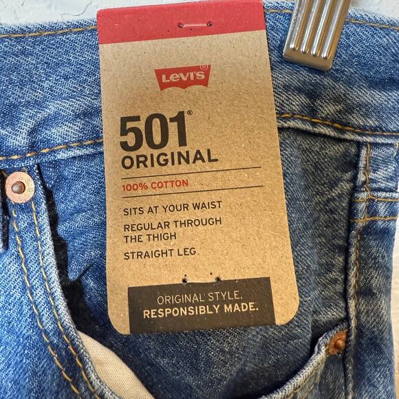 Levi's Men's Straight Leg 501 Original Style Blue Jeans Size 36 x 34 NEW - Picture 4 of 6
